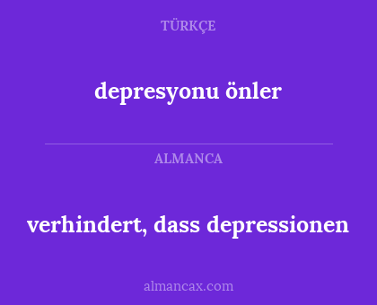 depresyonu önler - verhindert, dass depressionen