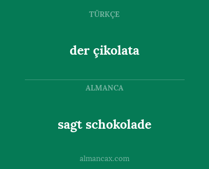 der çikolata - sagt schokolade