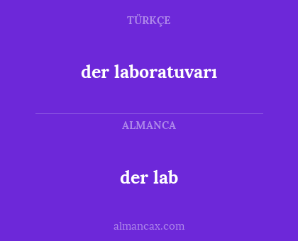 der laboratuvarı - der lab