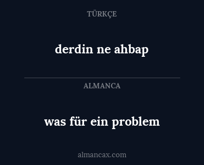 was für ein problem - derdin ne ahbap