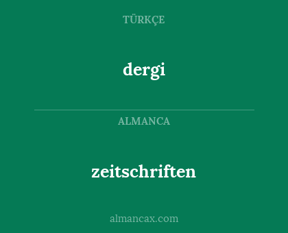 zeitschriften - dergi