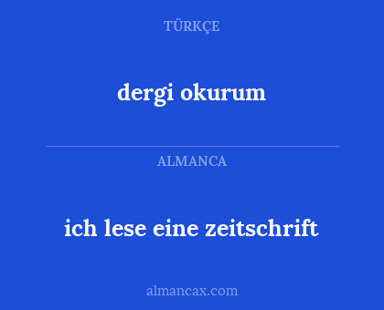 dergi okurum - ich lese eine zeitschrift