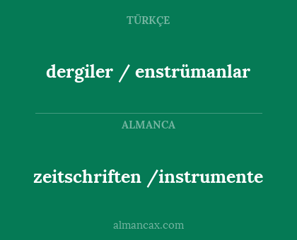 zeitschriften /instrumente - dergiler / enstrümanlar