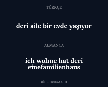deri aile bir evde yaşıyor - ich wohne hat deri einefamilienhaus