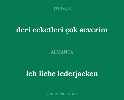 deri ceketleri çok severim - ich liebe lederjacken