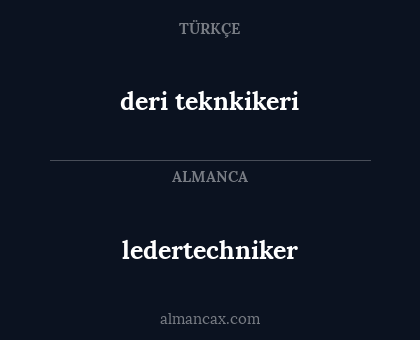 ledertechniker - deri teknkikeri