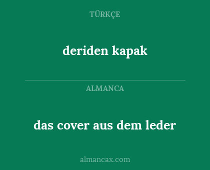 deriden kapak - das cover aus dem leder