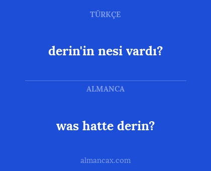 derin'in nesi vardı? - was hatte derin?