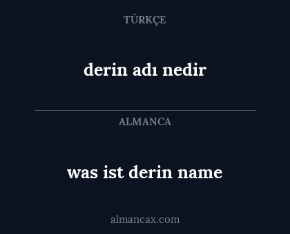 derin adı nedir - was ist derin name