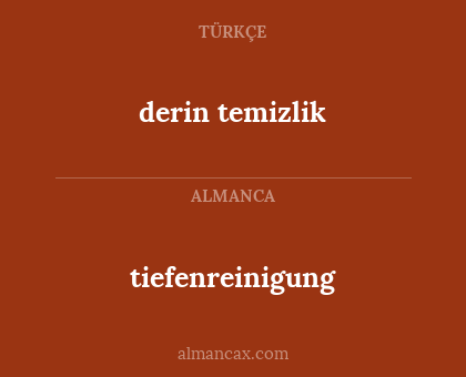derin temizlik - tiefenreinigung