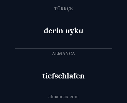 tiefschlafen - derin uyku
