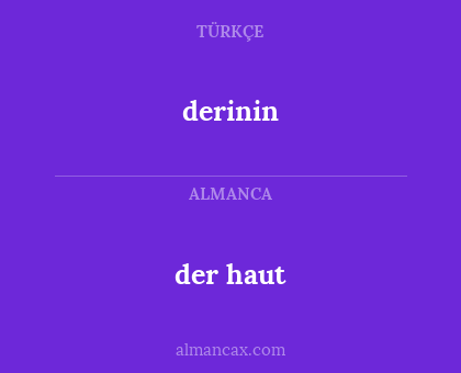 der haut - derinin