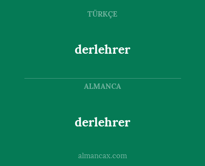 derlehrer - derlehrer
