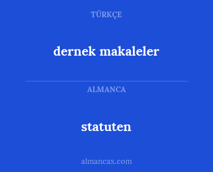dernek makaleler - statuten