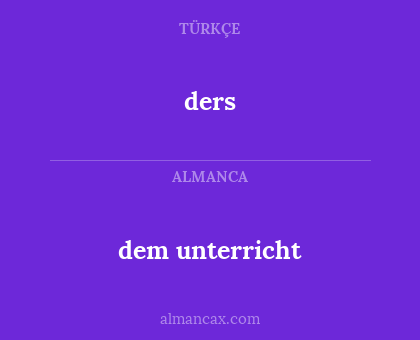 dem unterricht - ders