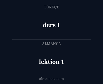 ders 1 - lektion 1