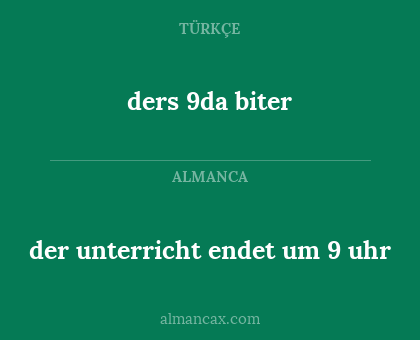 der unterricht endet um 9 uhr - ders 9da biter