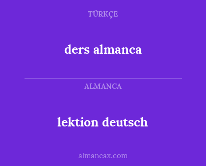 lektion deutsch - ders almanca