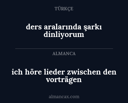 ich höre lieder zwischen den vorträgen - ders aralarında şarkı dinliyorum