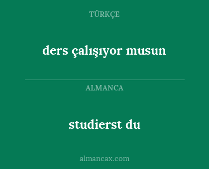 ders çalışıyor musun - studierst du