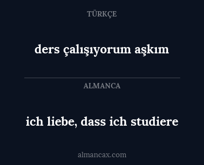 ders çalışıyorum aşkım - ich liebe, dass ich studiere