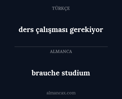 ders çalışması gerekiyor - brauche studium