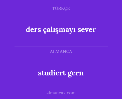 studiert gern - ders çalışmayı sever