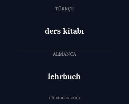 lehrbuch - ders kitabı