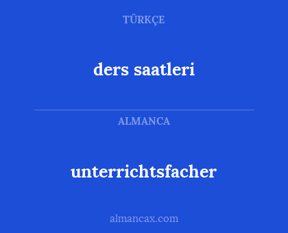 unterrichtsfacher - ders saatleri