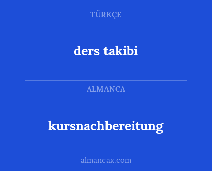 kursnachbereitung - ders takibi