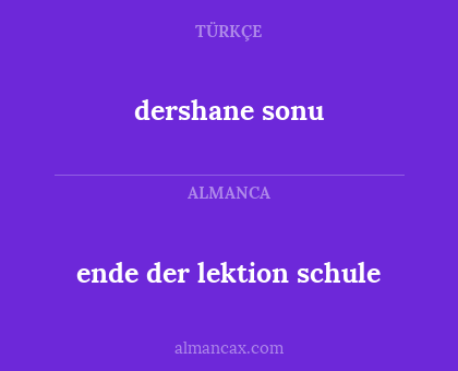 ende der lektion schule - dershane sonu