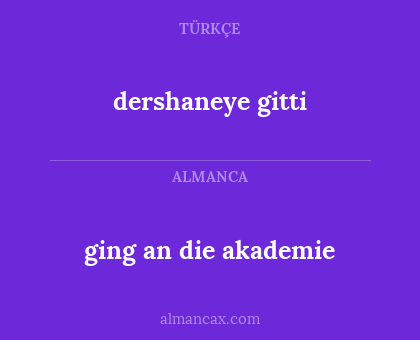 dershaneye gitti - ging an die akademie