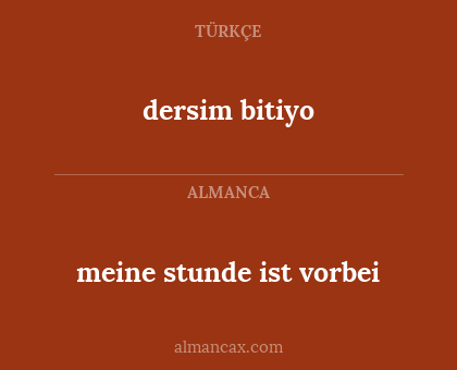 dersim bitiyo - meine stunde ist vorbei