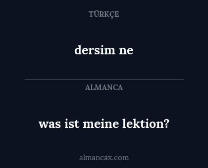 dersim ne - was ist meine lektion?