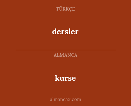 dersler - kurse