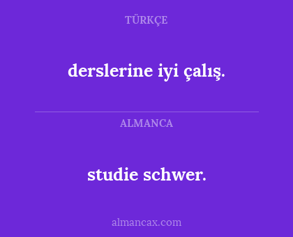 derslerine iyi çalış. - studie schwer.