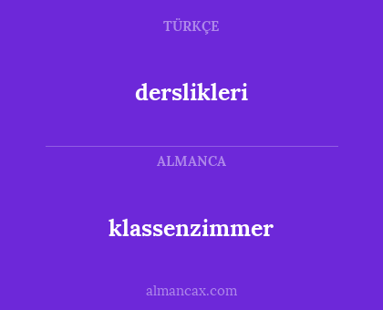 derslikleri - klassenzimmer