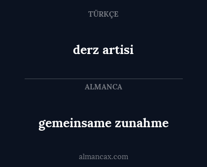derz artisi - gemeinsame zunahme