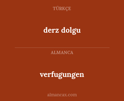 derz dolgu - verfugungen