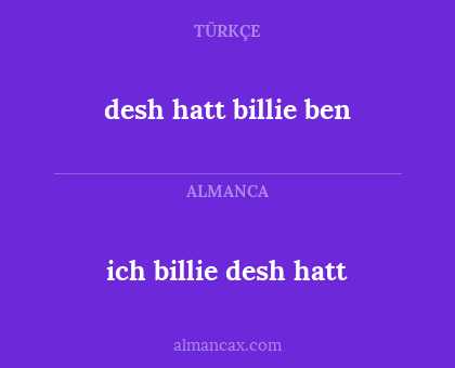 desh hatt billie ben - ich billie desh hatt