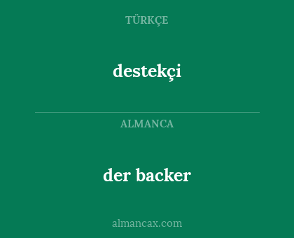 der backer - destekçi
