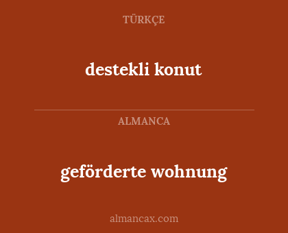 geförderte wohnung - destekli konut