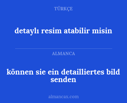 können sie ein detailliertes bild senden - detaylı resim atabilir misin