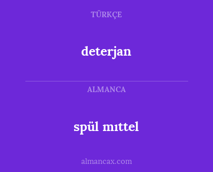 spül mıttel - deterjan
