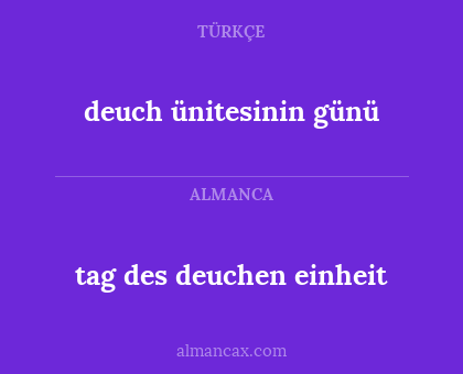 tag des deuchen einheit - deuch ünitesinin günü