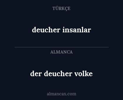 der deucher volke - deucher insanlar