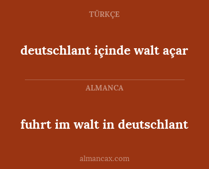 deutschlant içinde walt açar - fuhrt im walt in deutschlant