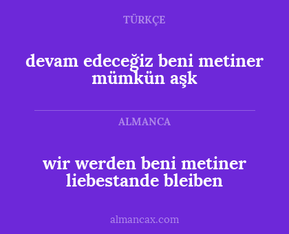 devam edeceğiz beni metiner mümkün aşk - wir werden beni metiner liebestande bleiben