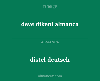deve dikeni almanca - distel deutsch
