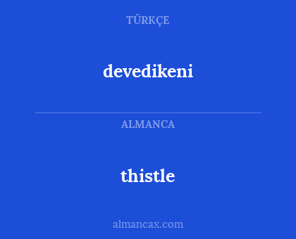 devedikeni - thistle